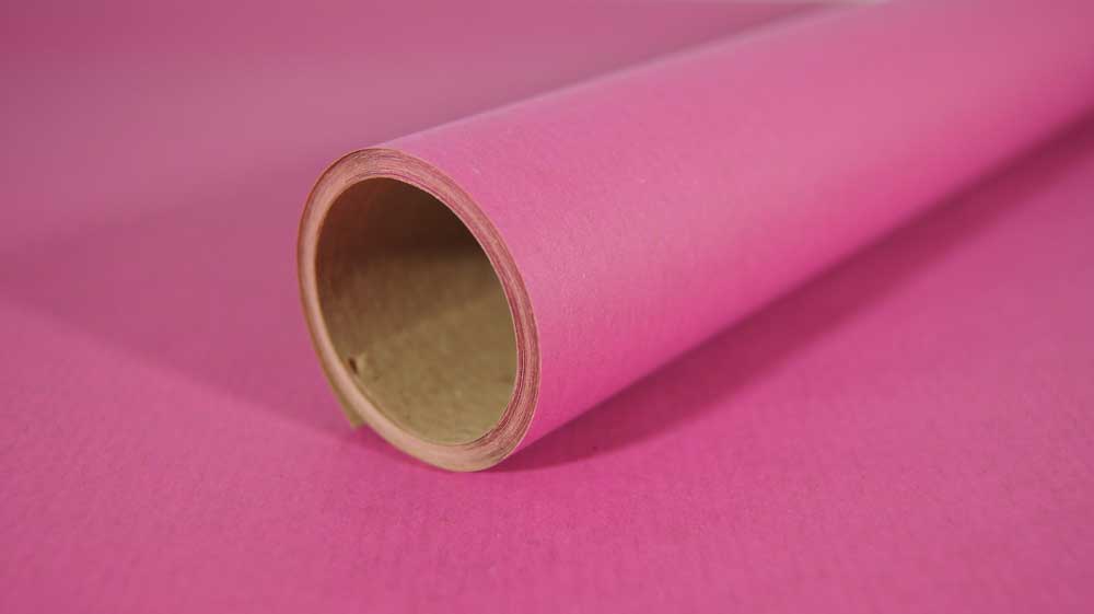 4m Roll Of Recyclable Plain Hot Pink Gift Wrapping Paper - Hansel