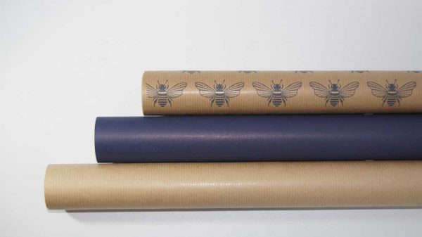 wrapping papers bee purple brown