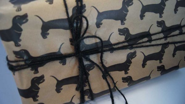 dog ribbon wrapping papers