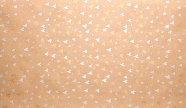 gold wrapping paper with hearts